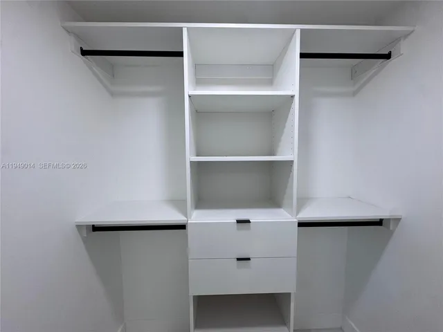 a close view of closet