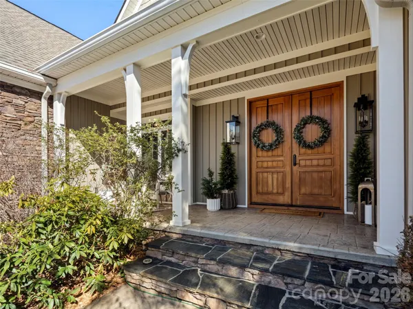 a front view of a house with shower