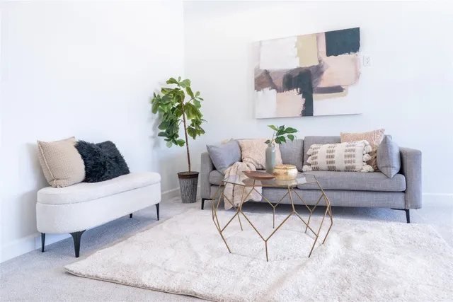 a living room with furniture