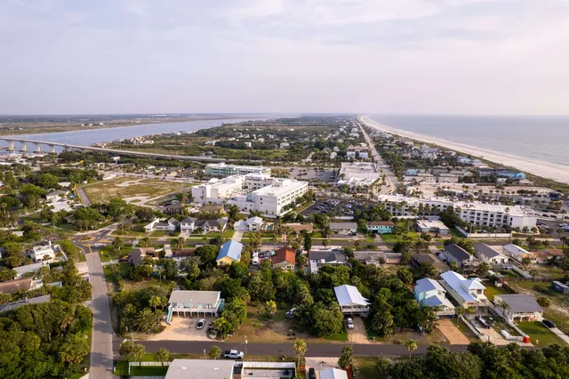 an aerial view of multiple house