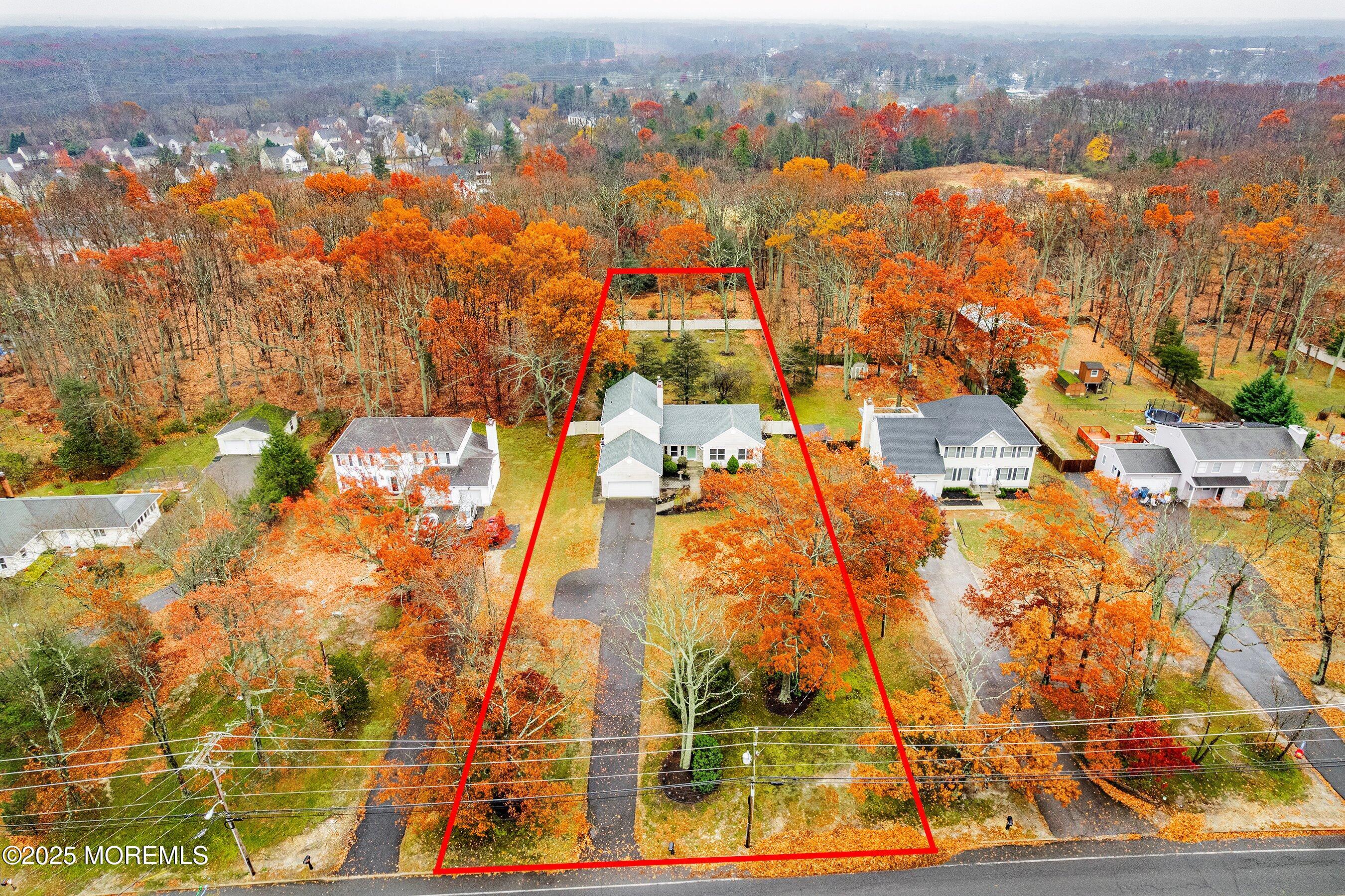 901 Bethel Church Road Jackson, NJ 08527 - Photo 14 of 46 Front Aerial with outline