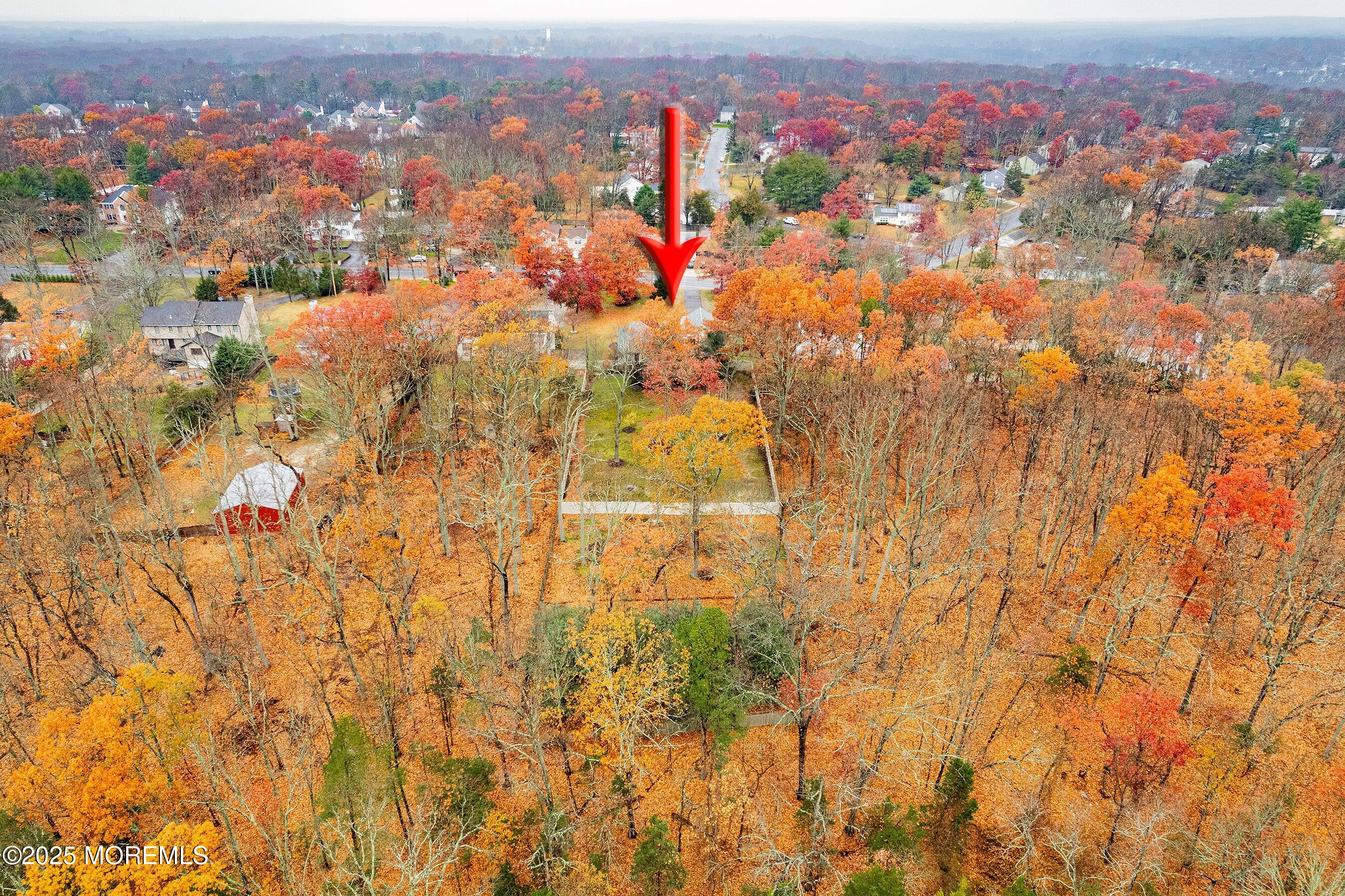 901 Bethel Church Road Jackson, NJ 08527 - Photo 44 of 46 Back Aerial with arrow