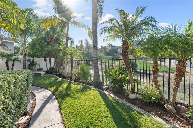 a view of a backyard with a garden