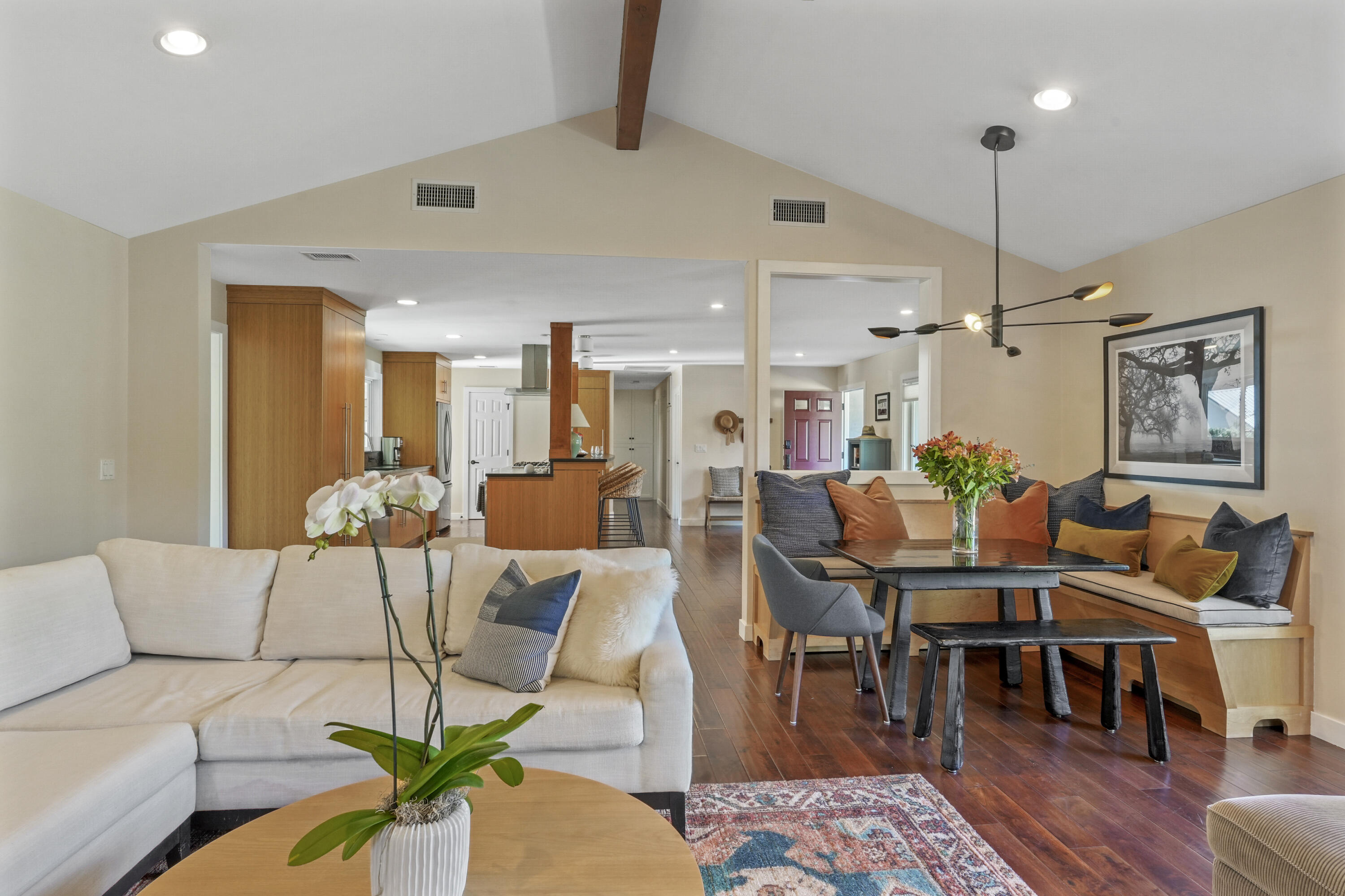 2204 Alamo Pintado Road Solvang, CA 93463 - Photo 2 of 17 a living room with furniture and a chandelier