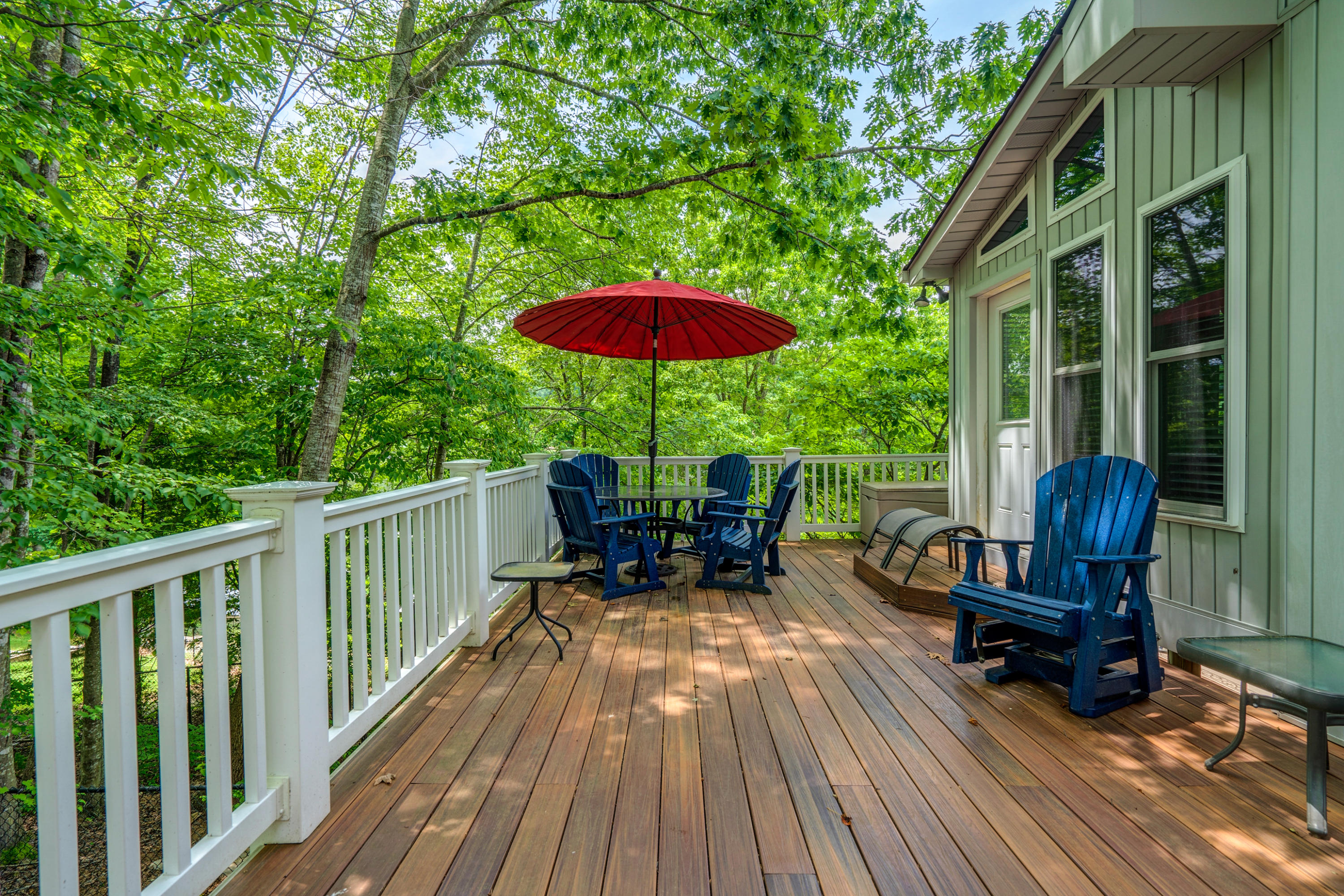 161 Highland Lake Road Union Hall, VA 24176 - Photo 7 of 45 a view of balcony with outdoor seating and wooden floor