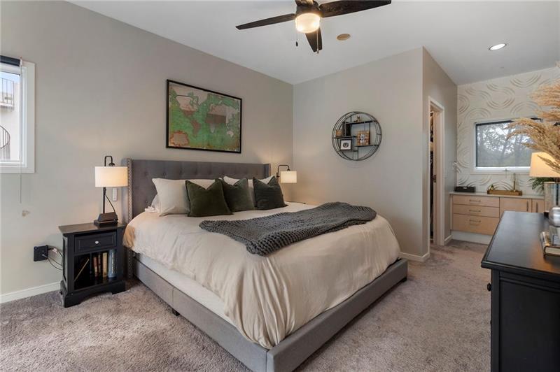 2188 Millennium Way Brookhaven, GA 30319 - Photo 37 of 52 a bedroom with a bed and a view of kitchen