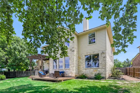 a front view of a house with patio