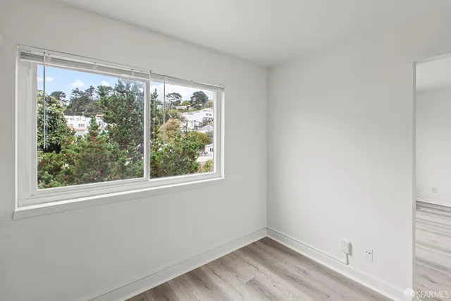 an empty room with a window