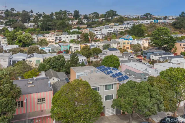 an aerial view of multiple house