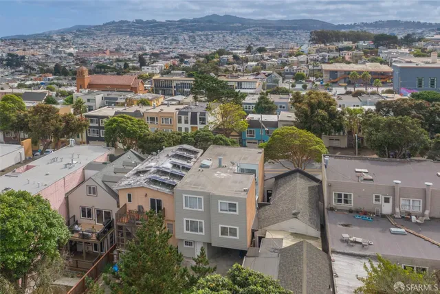 an aerial view of a city