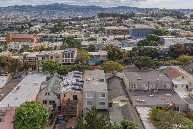 an aerial view of a house
