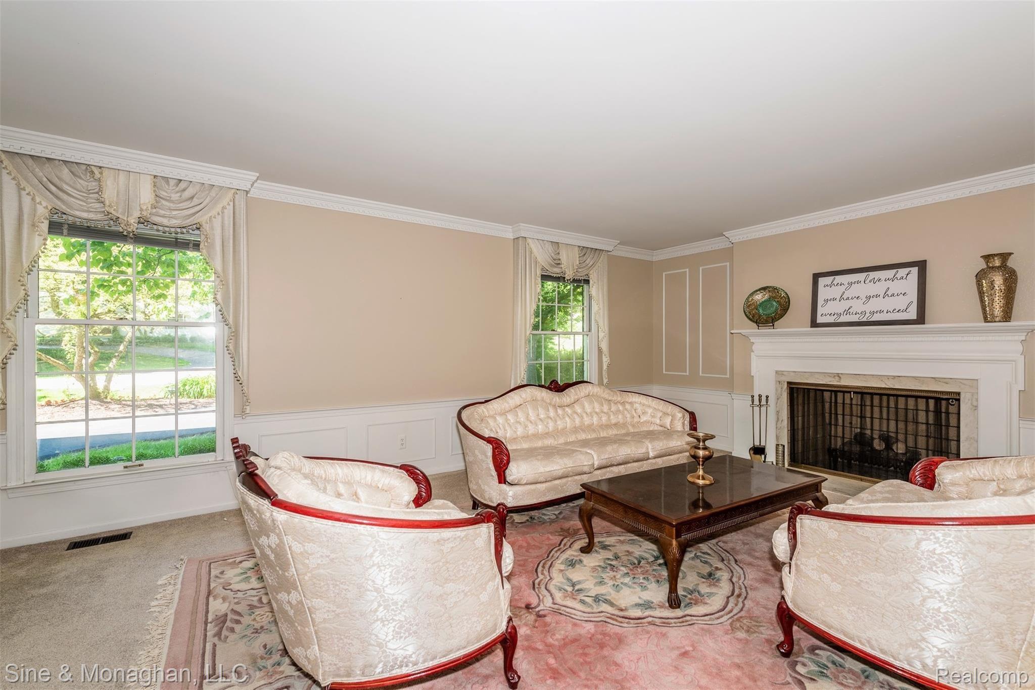 630 Overbrook Road Bloomfield Hills, MI 48302 - Photo 10 of 36 Gas fireplace in Formal Living Room