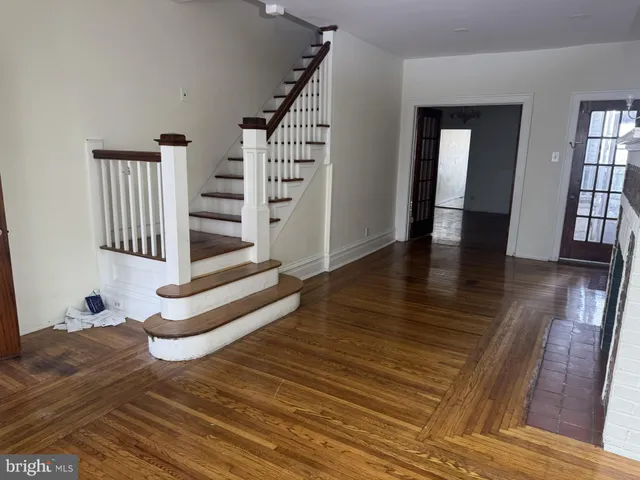 wooden floor hall with windows