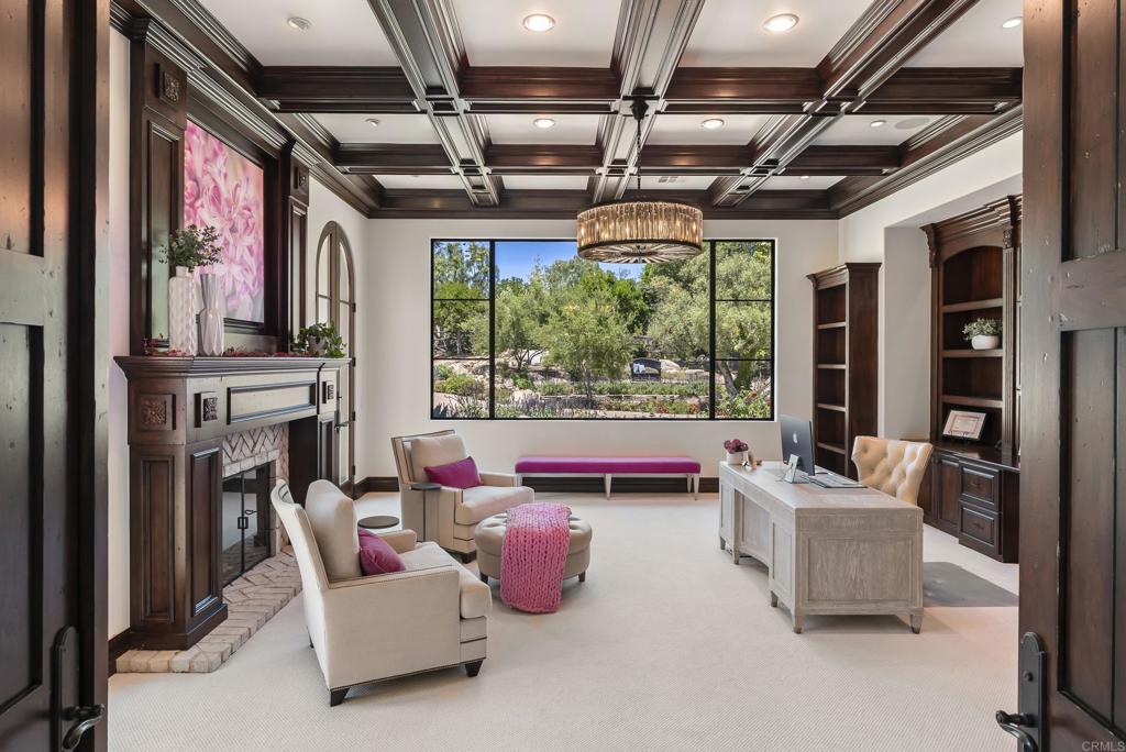 5293 La Glorieta Rancho Santa Fe, CA 92067 - Photo 13 of 25 a living room with furniture and a fireplace