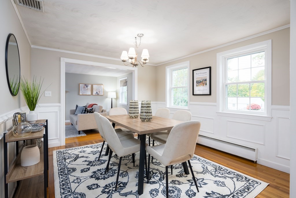 6 Old Meadow Lane Canton, MA 02021 - Photo 11 of 35 a view of a dining room with furniture and wooden floor