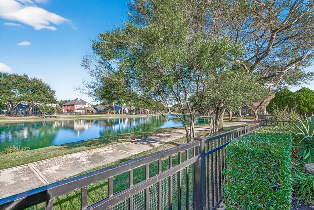 a view of lake from a balcony