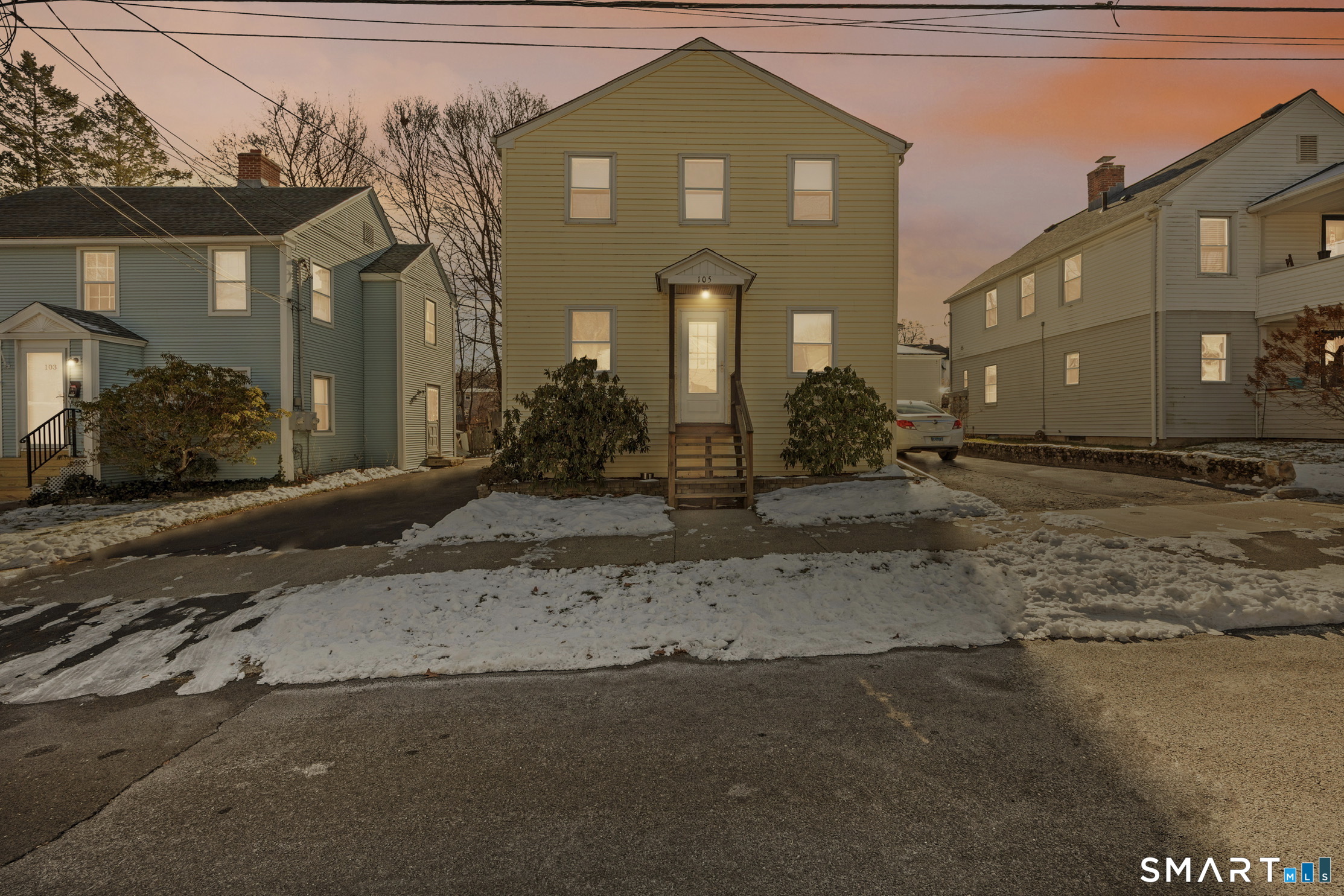 a front view of a house