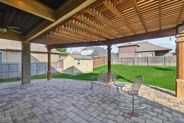 a view of a porch with furniture