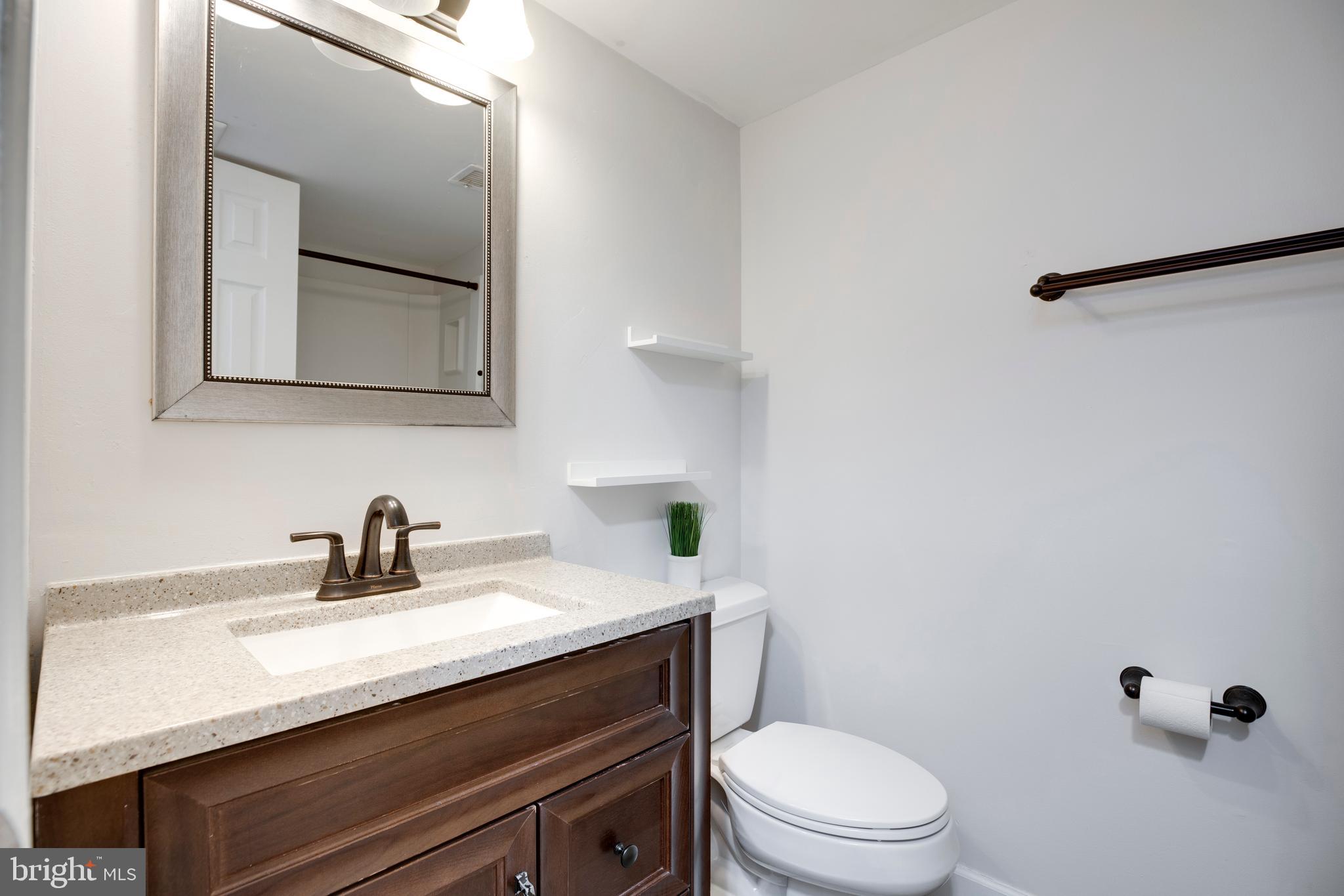 6421 Birch Leaf Court, Unit 36A Burke, VA 22015 - Photo 16 of 26 a bathroom with a sink a toilet and mirror