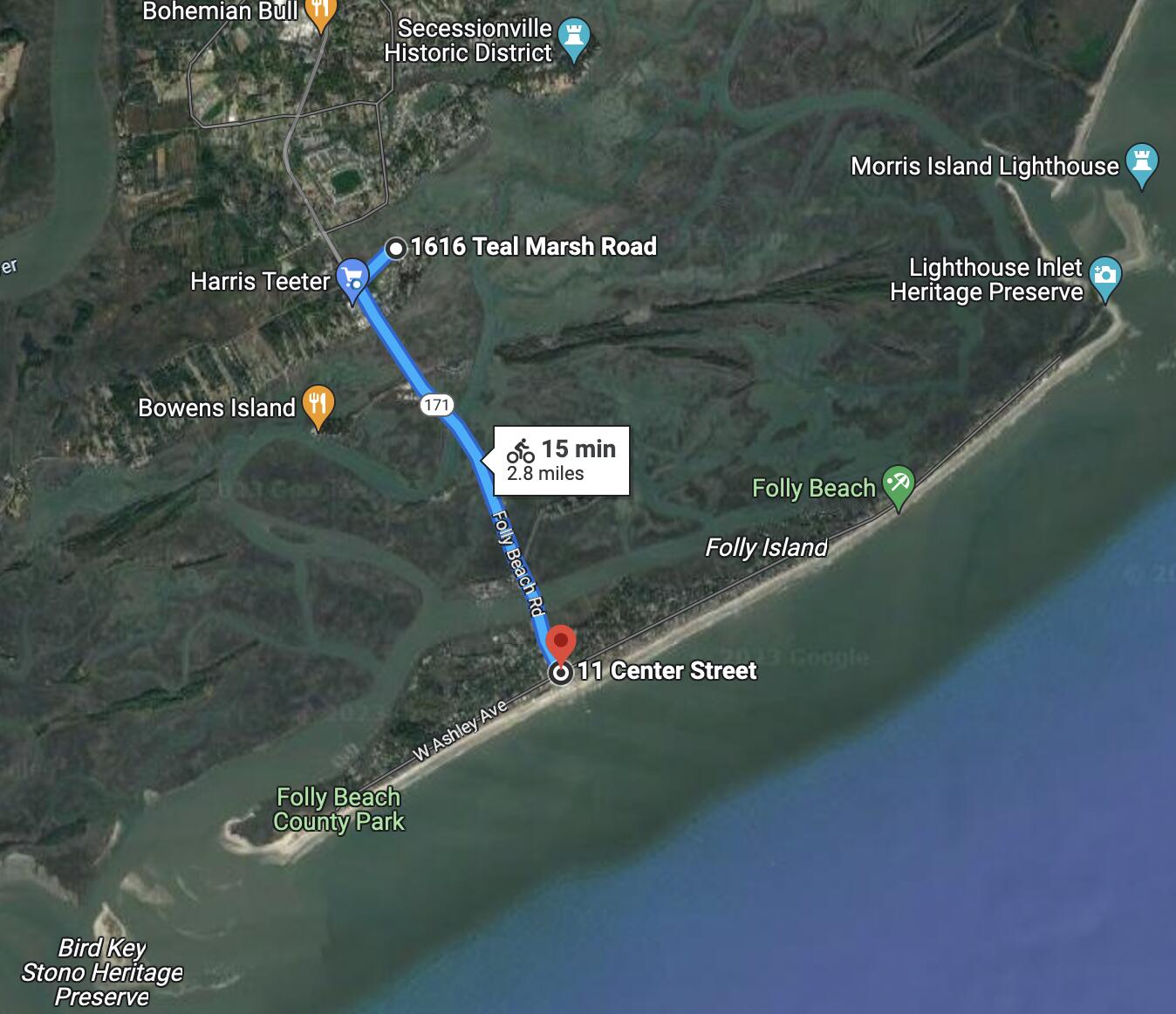 1616 Teal Marsh Road Charleston, SC 29412 - Photo 3 of 46 map - bike to folly