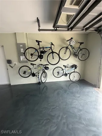 a view of light fixtures and a window