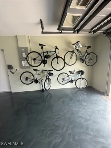 a view of light fixtures and a window