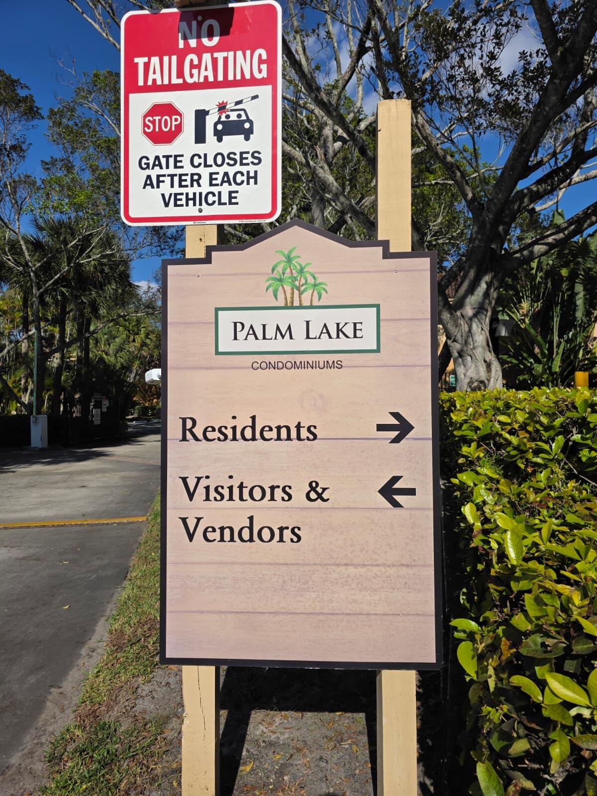 4863 Via Palm Lakes, Unit 812 West Palm Beach, FL 33417 - Photo 27 of 27 a sign on the side of a street