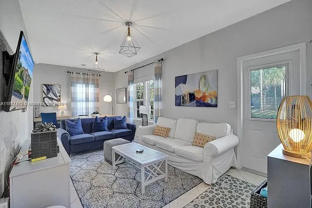 a living room with furniture