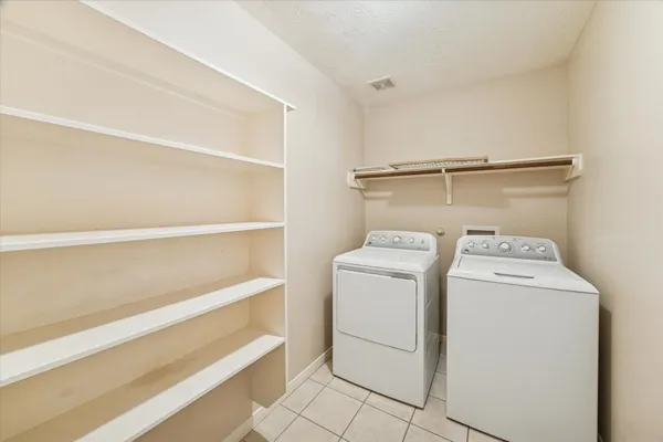 a view of a backyard with a large tree