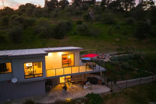 a house with a street view