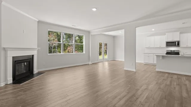 an empty room with a window