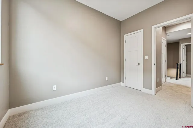 an empty room with closet