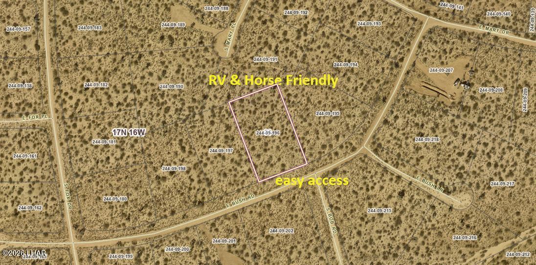 Lot 196 East Bush Road Yucca, AZ 86438 - Photo 1 of 7 Bush map
