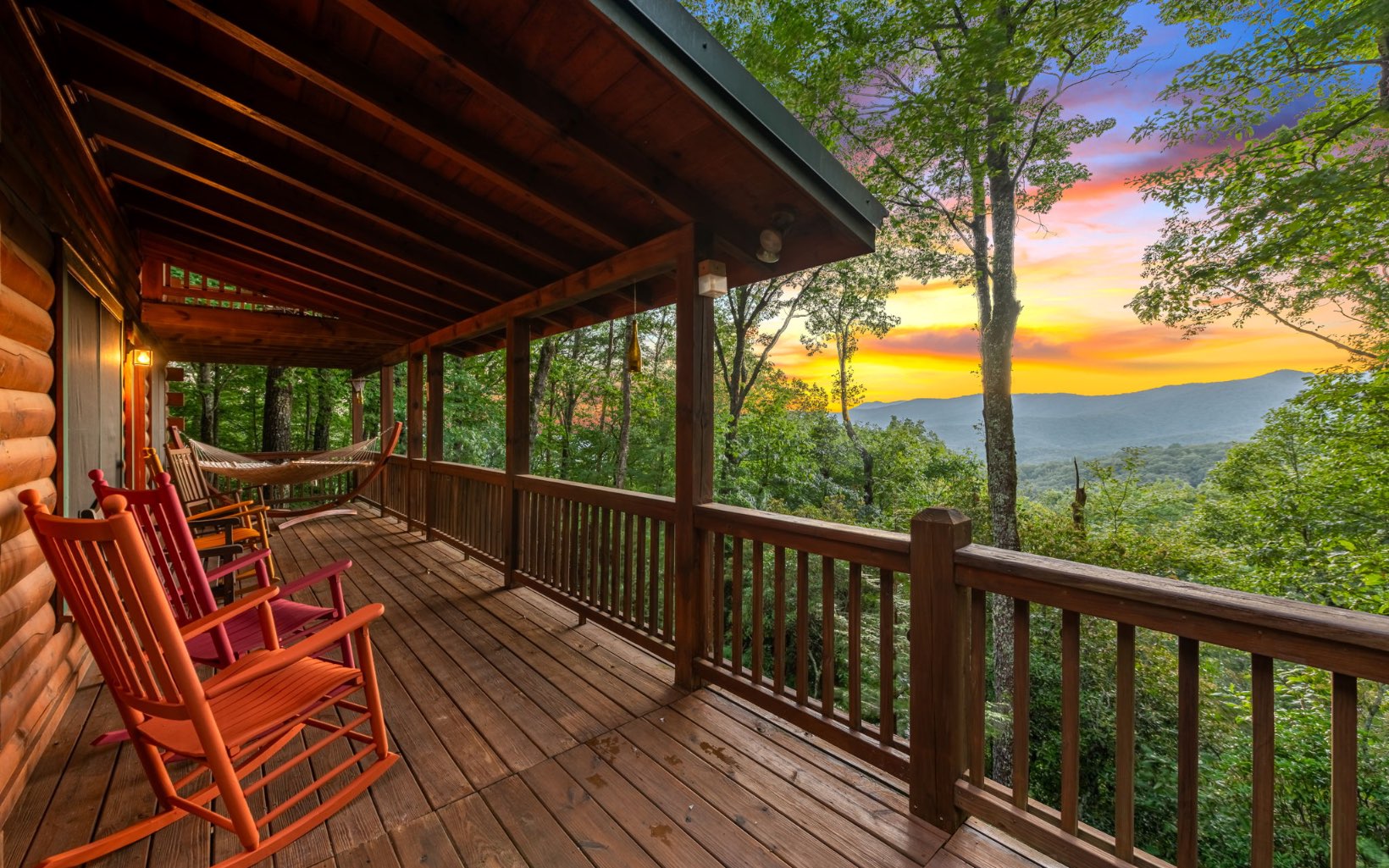 29 Maggie Chapman Road Blue Ridge, GA 30513 - Photo 26 of 40 a view of balcony with chairs and wooden fence
