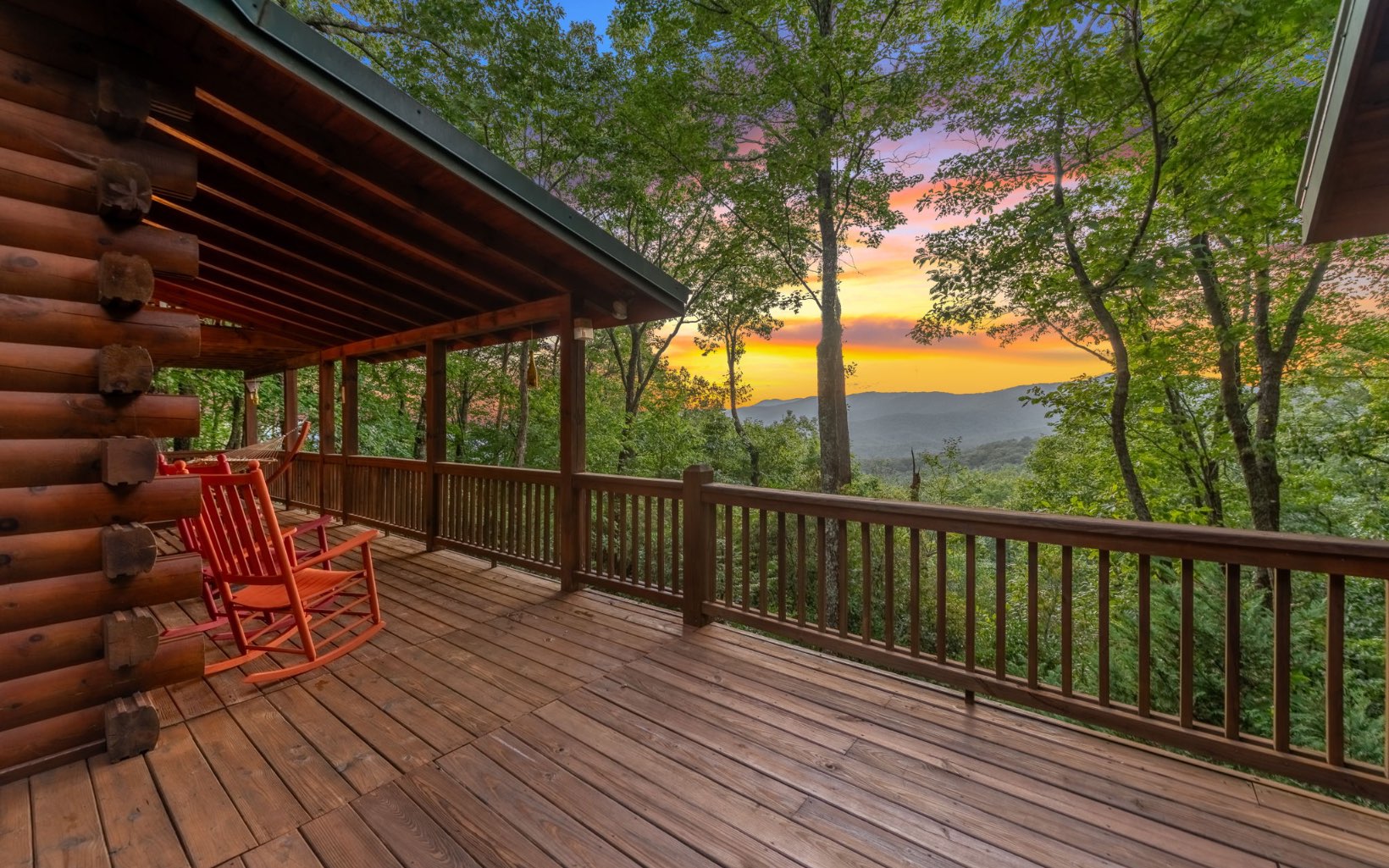 29 Maggie Chapman Road Blue Ridge, GA 30513 - Photo 35 of 40 a view of balcony with wooden floor and outdoor seating