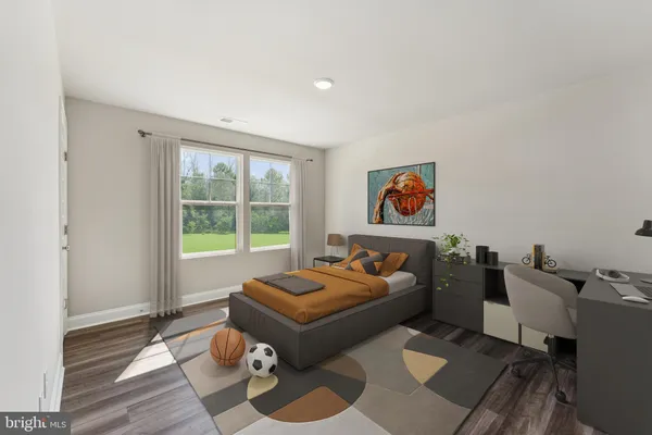 a living room with furniture a flat screen tv and a large window