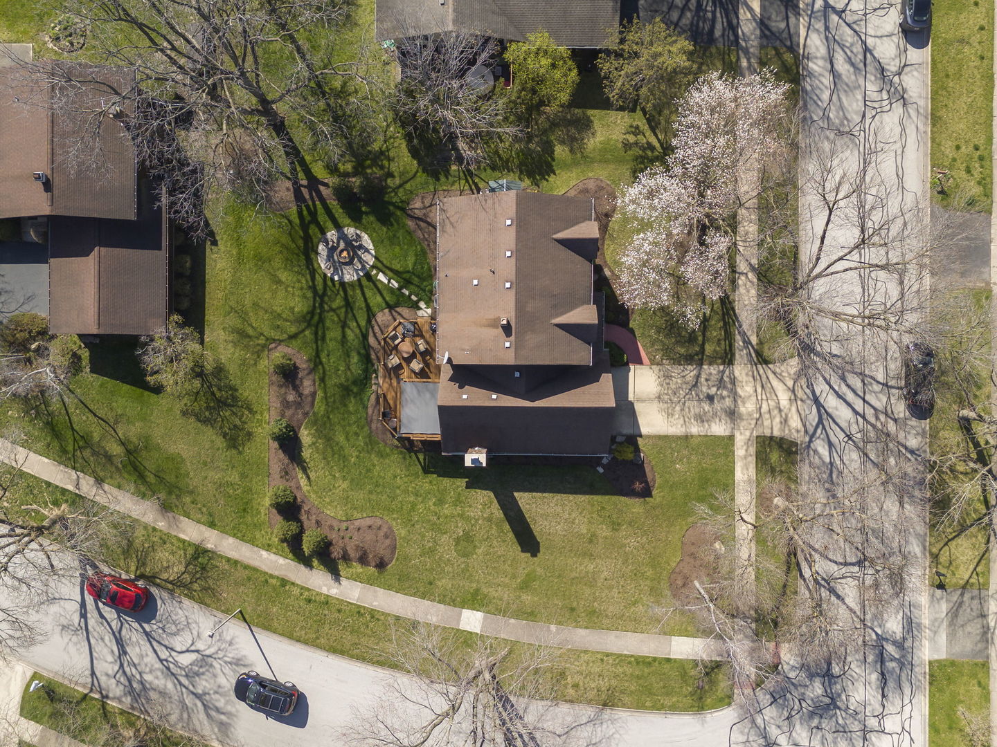 472 Sheffield Road Naperville, IL 60565 - Photo 36 of 47 an aerial view of a house with a yard basket ball court and outdoor seating
