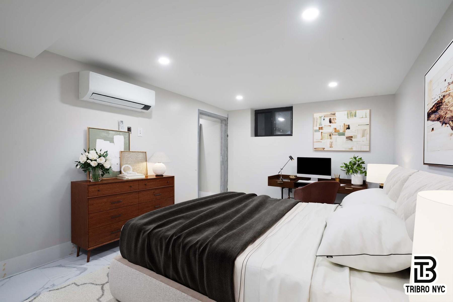 850 Flushing Avenue, Unit 1R Brooklyn, NY 11206 - Photo 5 of 10 a bedroom with a bed and a furniture