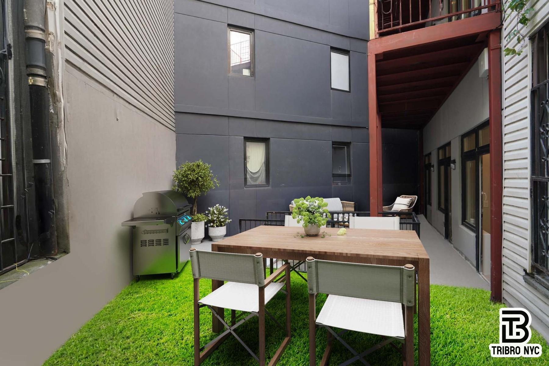 850 Flushing Avenue, Unit 1R Brooklyn, NY 11206 - Photo 9 of 10 a dining room with furniture and a potted plant