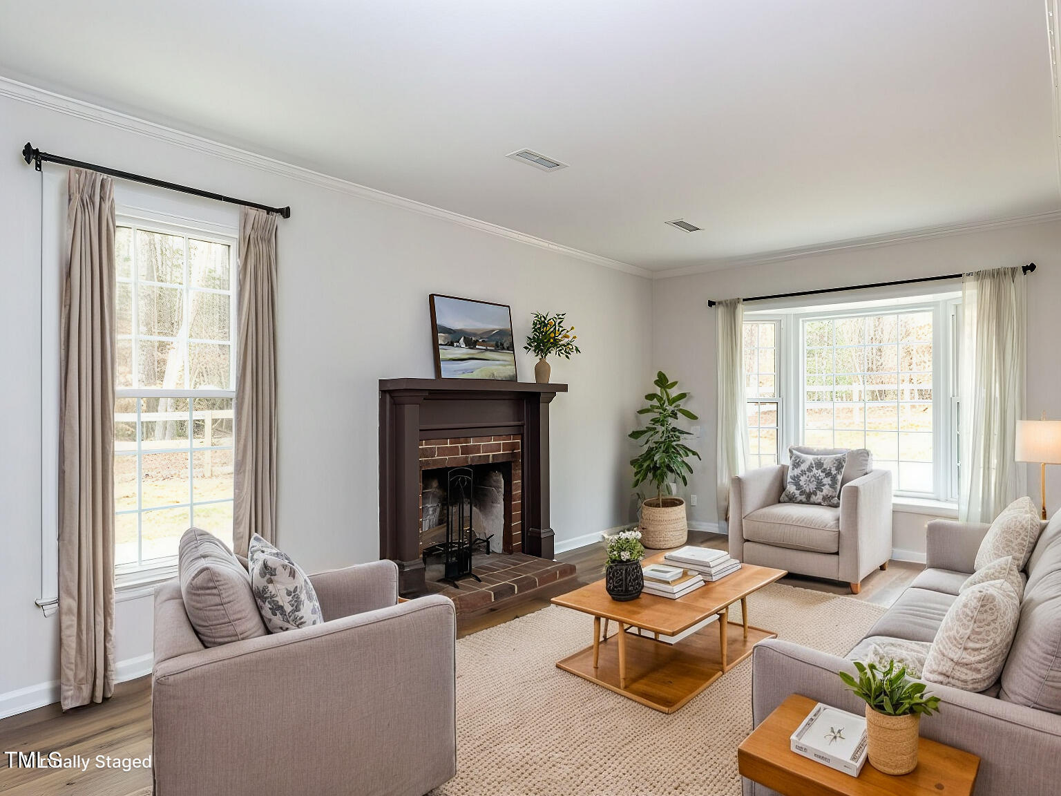 7408 Stable End Road Raleigh, NC 27613 - Photo 6 of 39 a living room with furniture and a fireplace