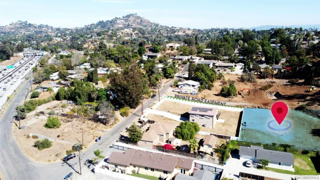 an aerial view of a house