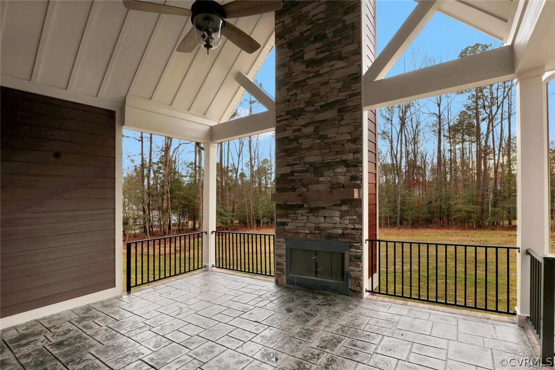 9201 Barrows Ridge Court Chesterfield, VA 23838 - Photo 31 of 35 a view of a porch with a floor to ceiling window