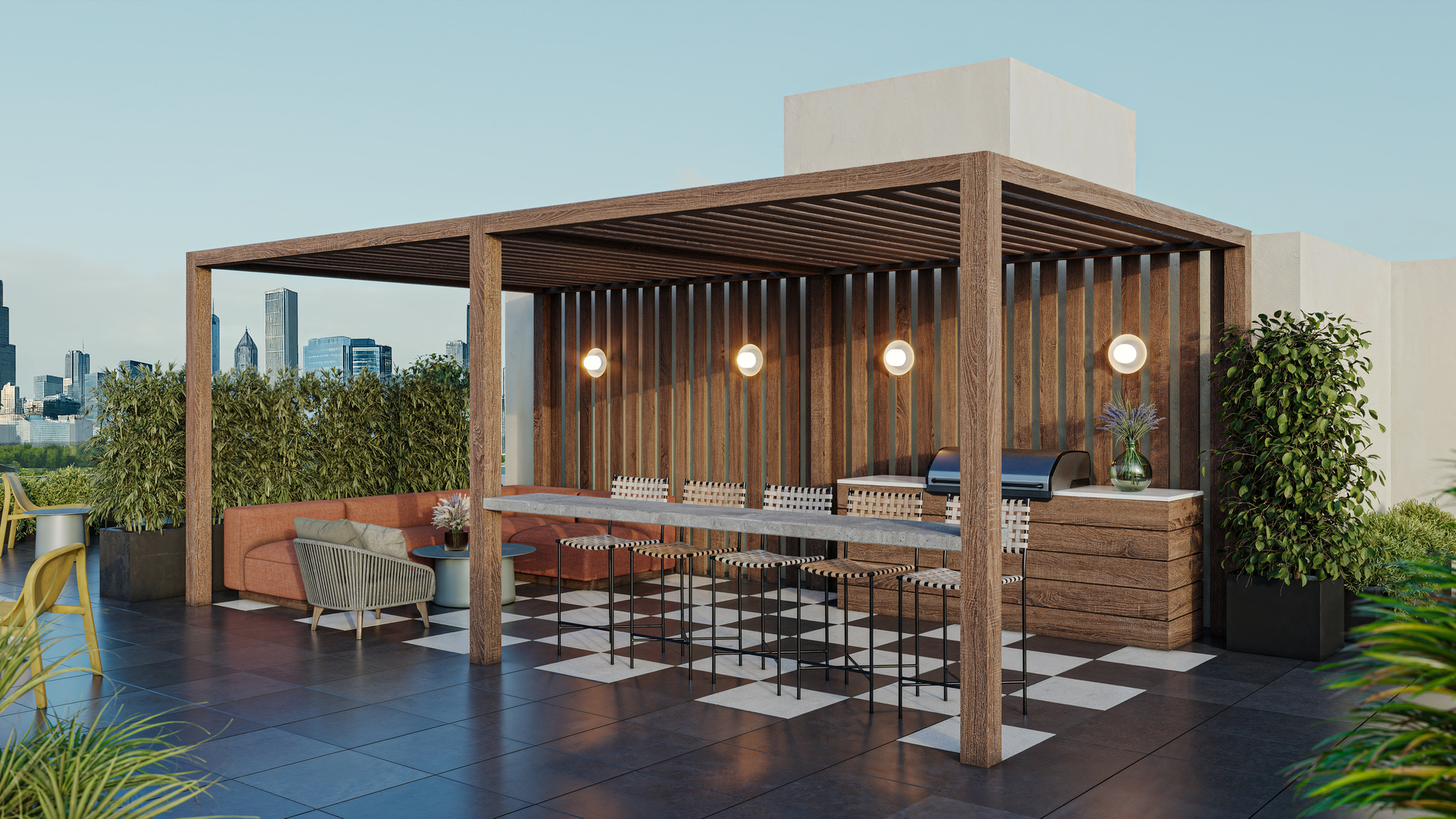 224 South Ashland Avenue, Unit 202 Chicago, IL 60607 - Photo 6 of 7 a patio with table and chairs