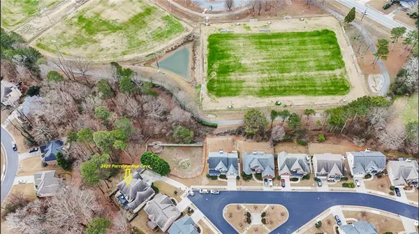 an outdoor space with furniture