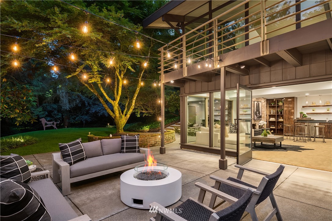 110 Northside Road Bellevue, WA 98004 - Photo 28 of 37 a outdoor space with patio fireplace and couches