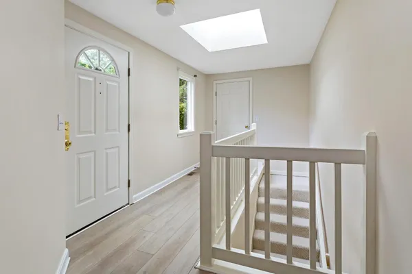 a view of an entryway with a window