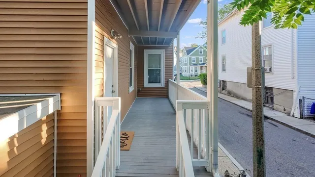 a view of a house with a balcony