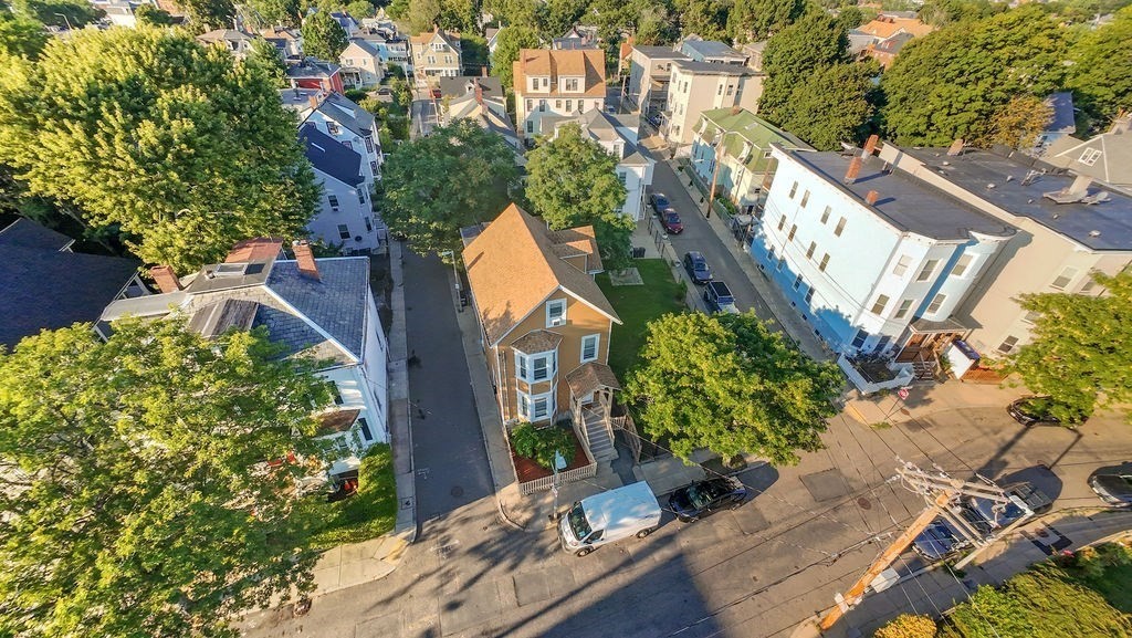 18 Holborn Street Boston, MA 02121 - Photo 33 of 33 an aerial view of a house with a yard potted plants and large tree