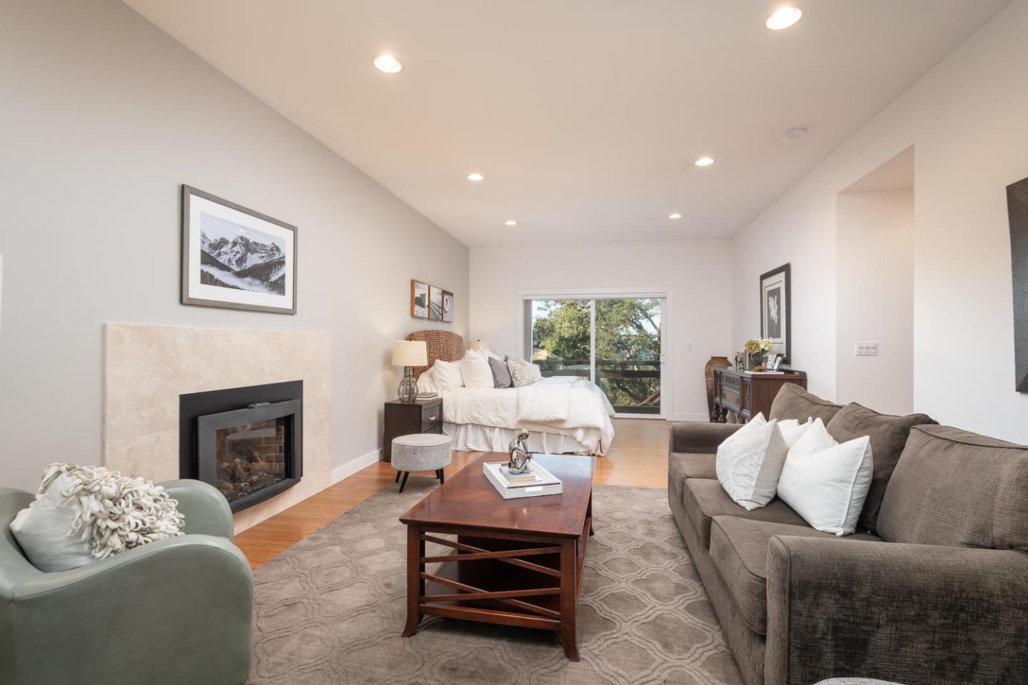672 Moraga Road Lafayette, CA 94549 - Photo 19 of 43 a living room with furniture and a fireplace