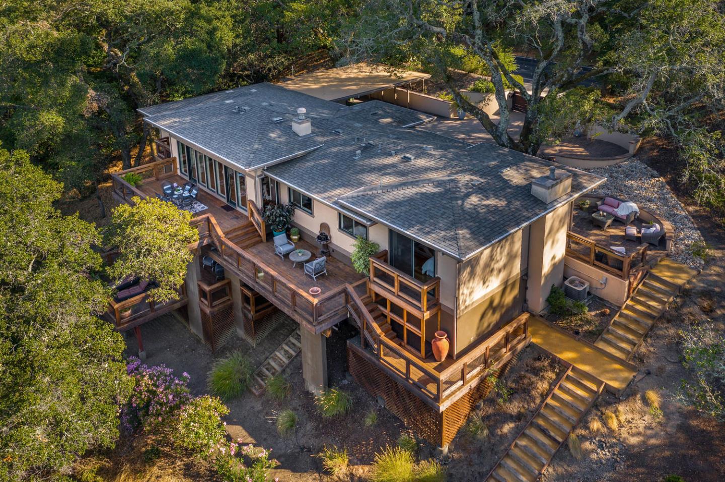 672 Moraga Road Lafayette, CA 94549 - Photo 38 of 43 a roof view covered with large trees
